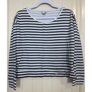 Amuse Society striped long sleeve‎ boxy cropped oversized top shirt sz XS